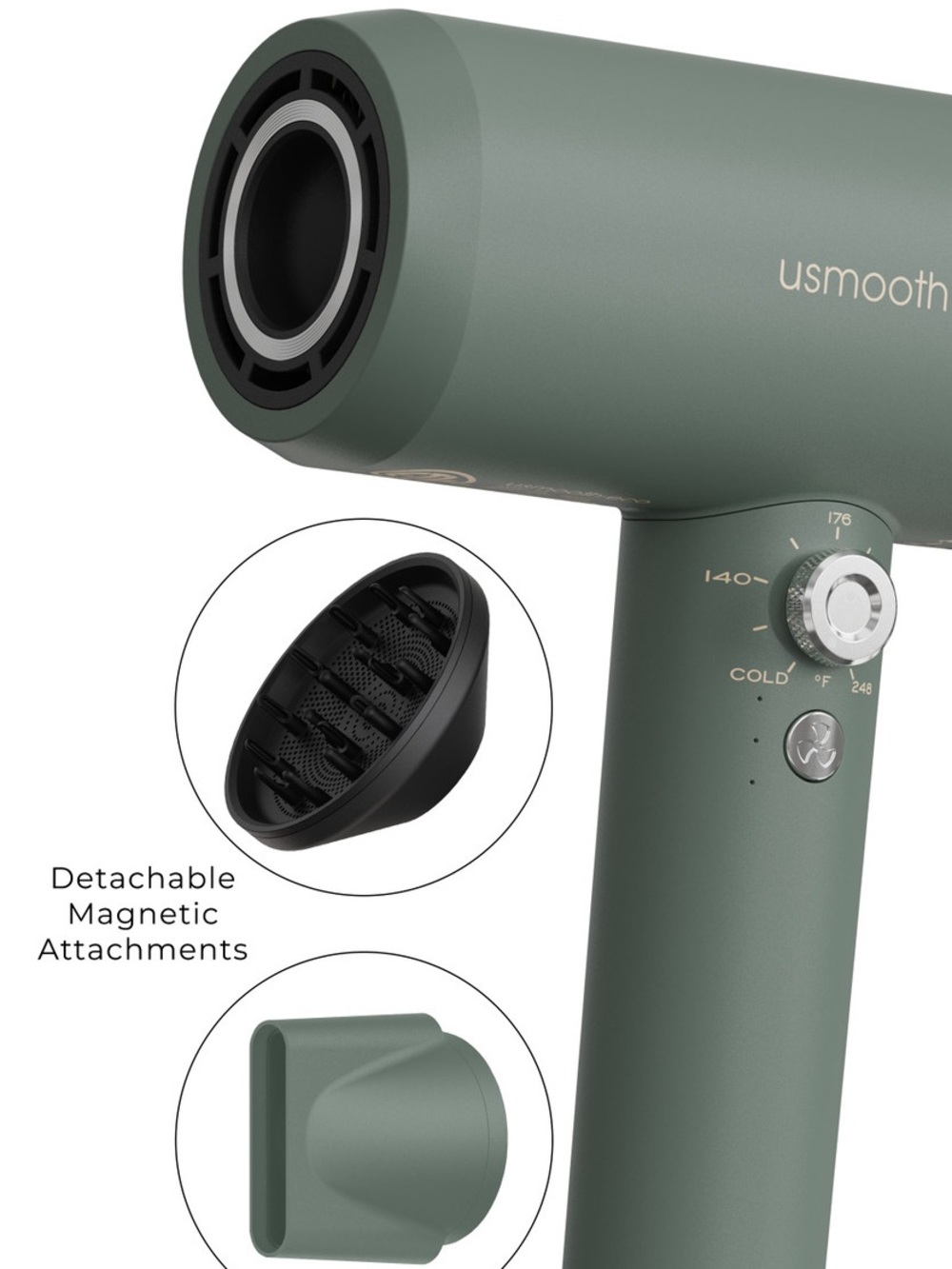 Usmooth • Eco AccelerDry Professional Hair Dryer Limited Edition Green - Picture 2 of 6